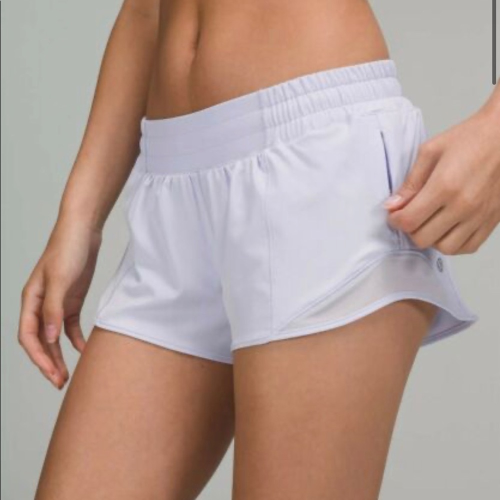 Pastel Blue Lululemon shorts, 2 Tall